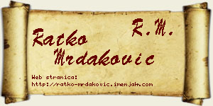 Ratko Mrdaković vizit kartica